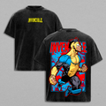 Invincible Hero Punch Tee - Oversized T-Shirt Washed, Lightweight Acid Wash Look, TV Series Graphic, Streetwear for Comic Fans
