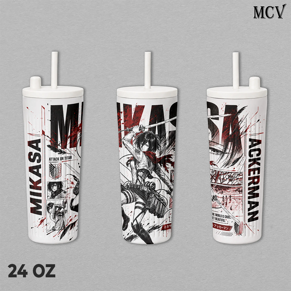 Mikasa Ackerman Attack on Titan Anime Tumbler 17oz 24oz 30oz