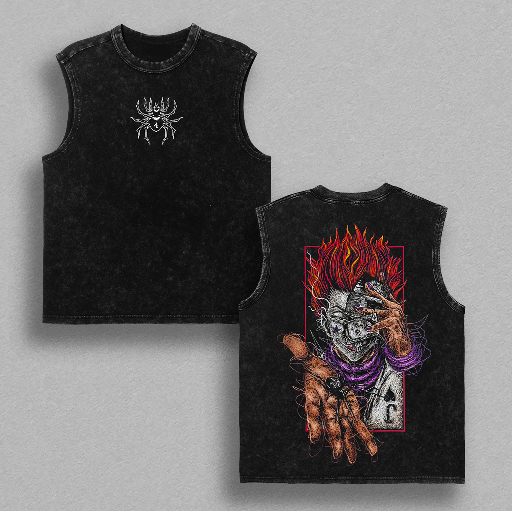 Hisoka Phantom Troupe Hunter x Hunter Anime Vintage Washed Tee