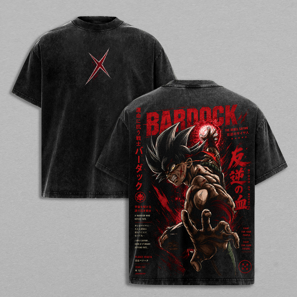 Bardock DBZ Blood of Revolt Anime Vintage Washed Tee