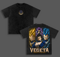 Prince Saiyan Legendary Evolution Golden Warrior Blue Power Purple Awakening Vintage Washed Heavyweight Cotton Graphic Shirt