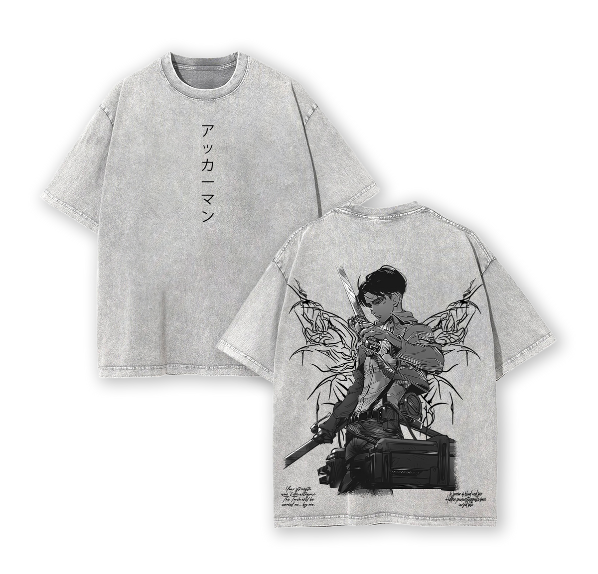 Levi Ackerman x Attack on Titan Washed Vintage Oversized T-Shirt