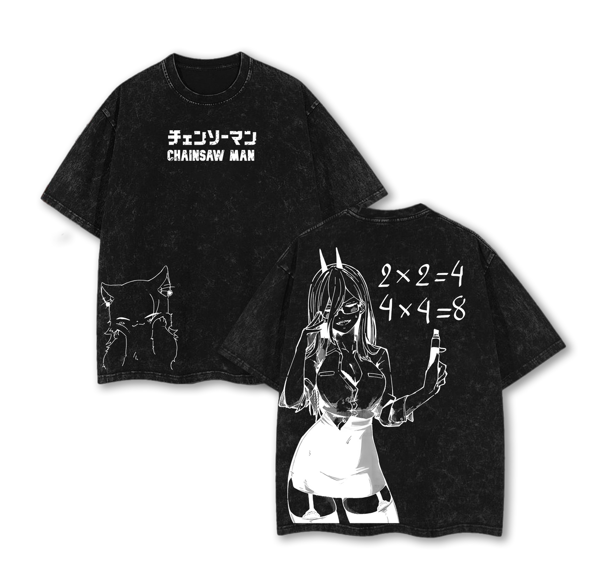 Power Chainsaw Man Tee Washed – The Movie: Reze Arc Vintage Oversized