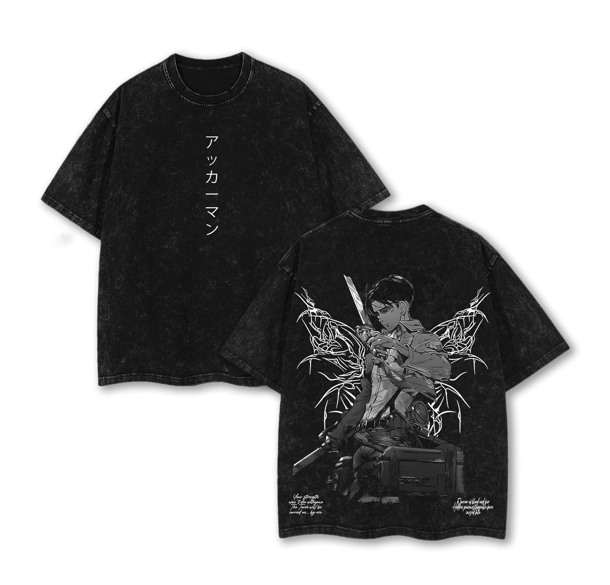 Levi Ackerman x Attack on Titan Washed Vintage Oversized T-Shirt