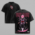 Burakku x Zamasu -  DBZ T-Shirt Vintage Acid Wash Oversized Anime Graphic Tee Streetwear Gym Pump Gift