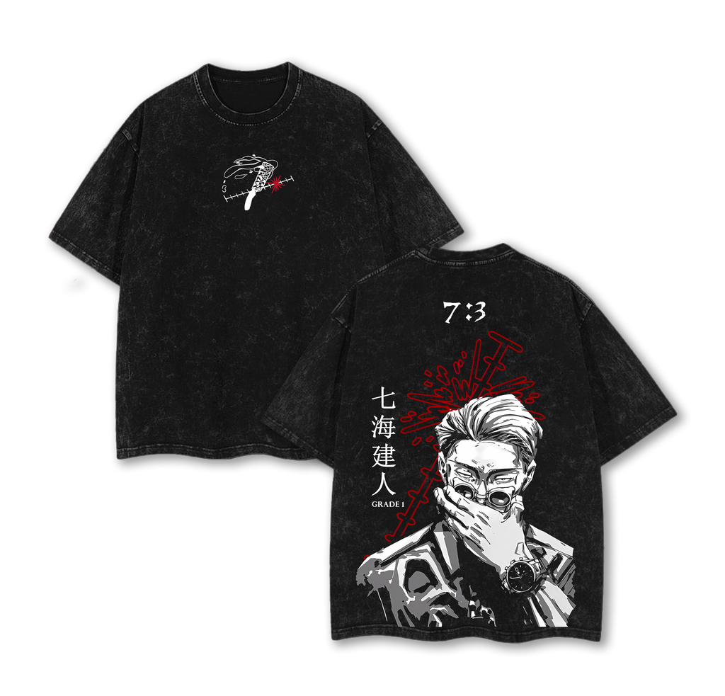 Kento Nanami T-Shirt – Jujutsu Kaisen Vintage Washed Oversized Anime Tee