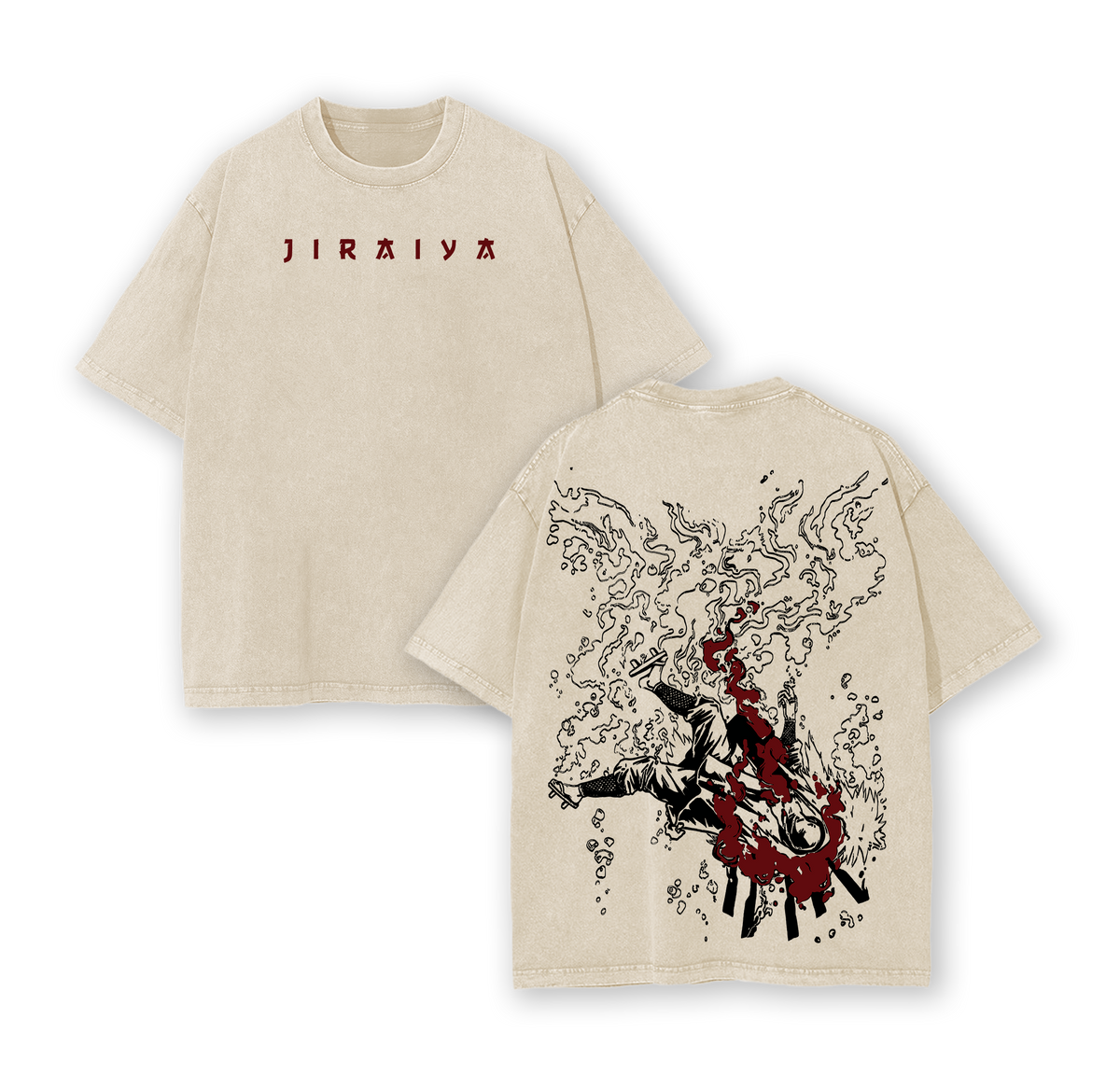 Jiraiya Vintage Washed Oversized T-Shirt – Naruto
