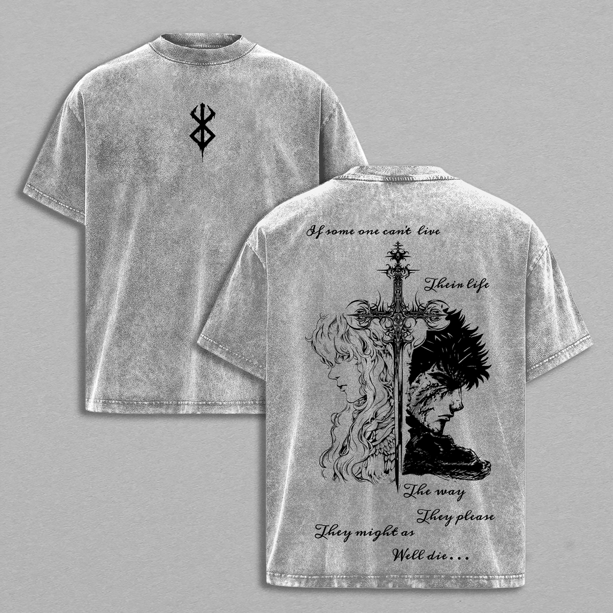 Guts x Griffith Berserk Eclipse Anime Vintage Washed Tee