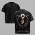 Jesus Crucifix Cross He Died For Our Sins Christian Vintage Washed Tee