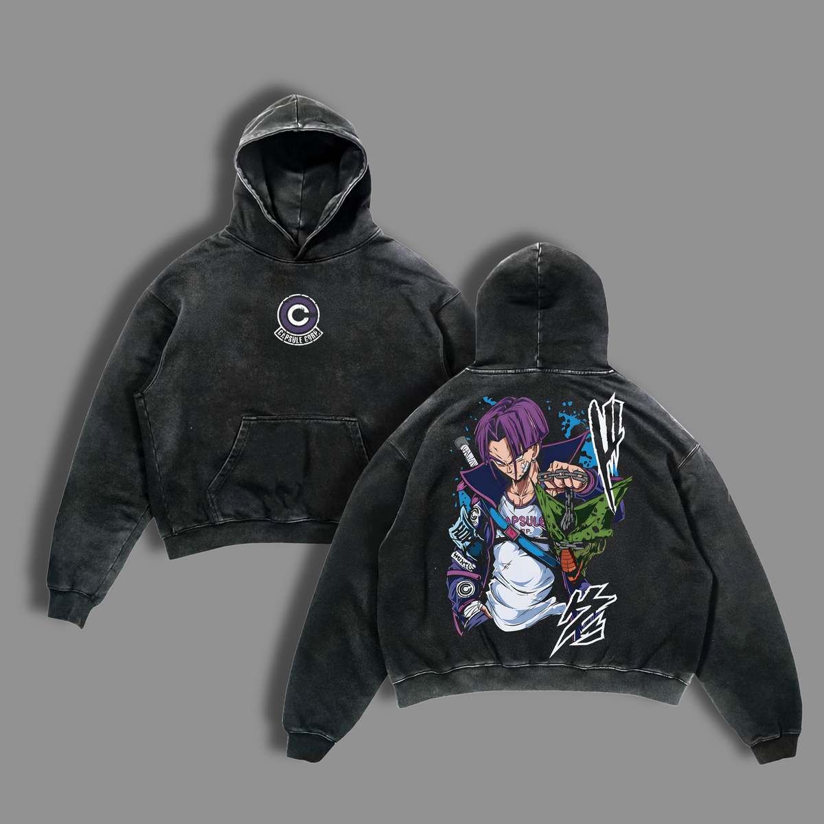 Trunks DBZ Capsule Corp Anime Vintage Washed Tee