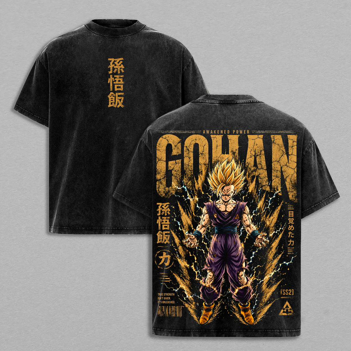 Son Gohan Super Saiyan 2 Dragon Ball Z Anime Vintage Washed Tee