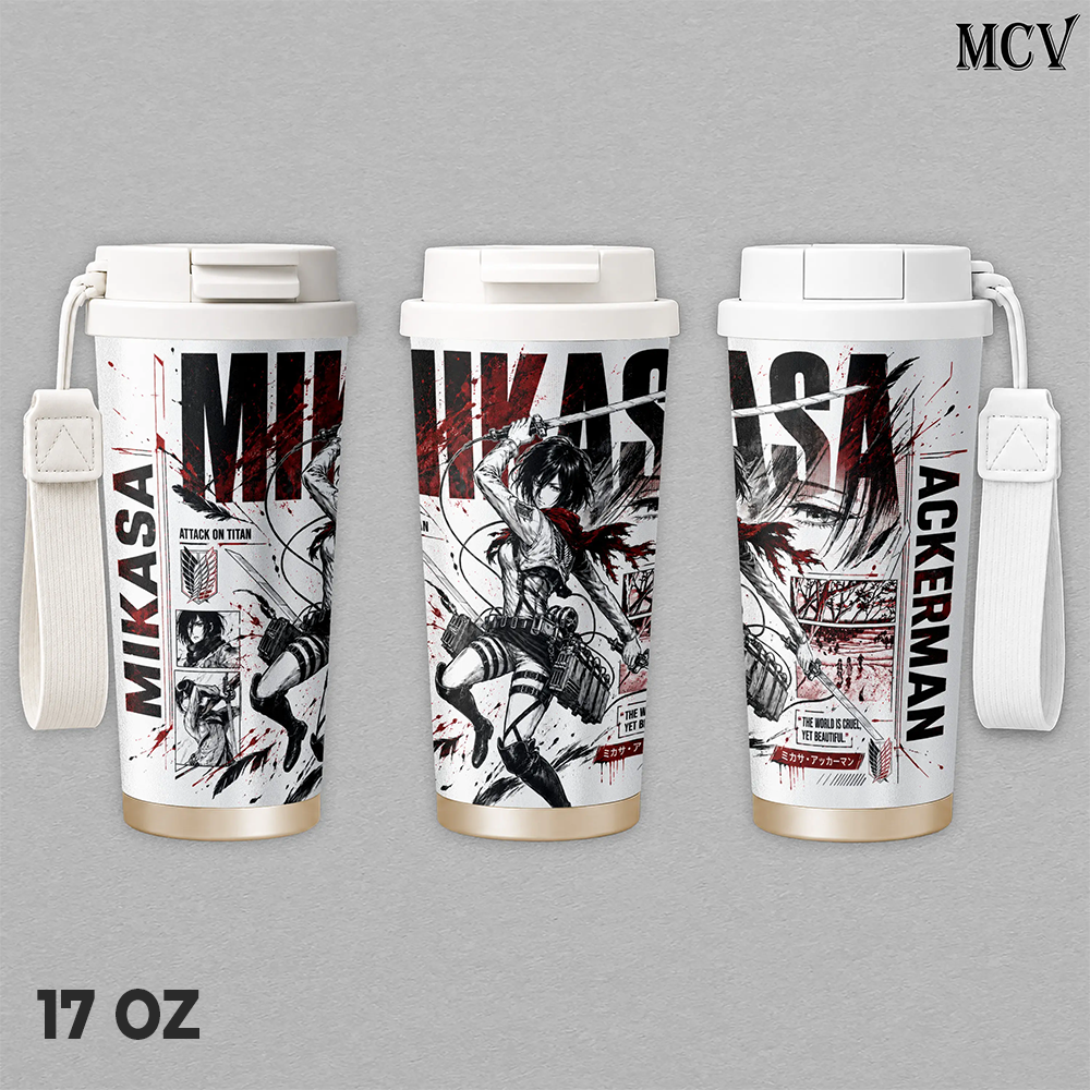 Mikasa Ackerman Attack on Titan Anime Tumbler 17oz 24oz 30oz