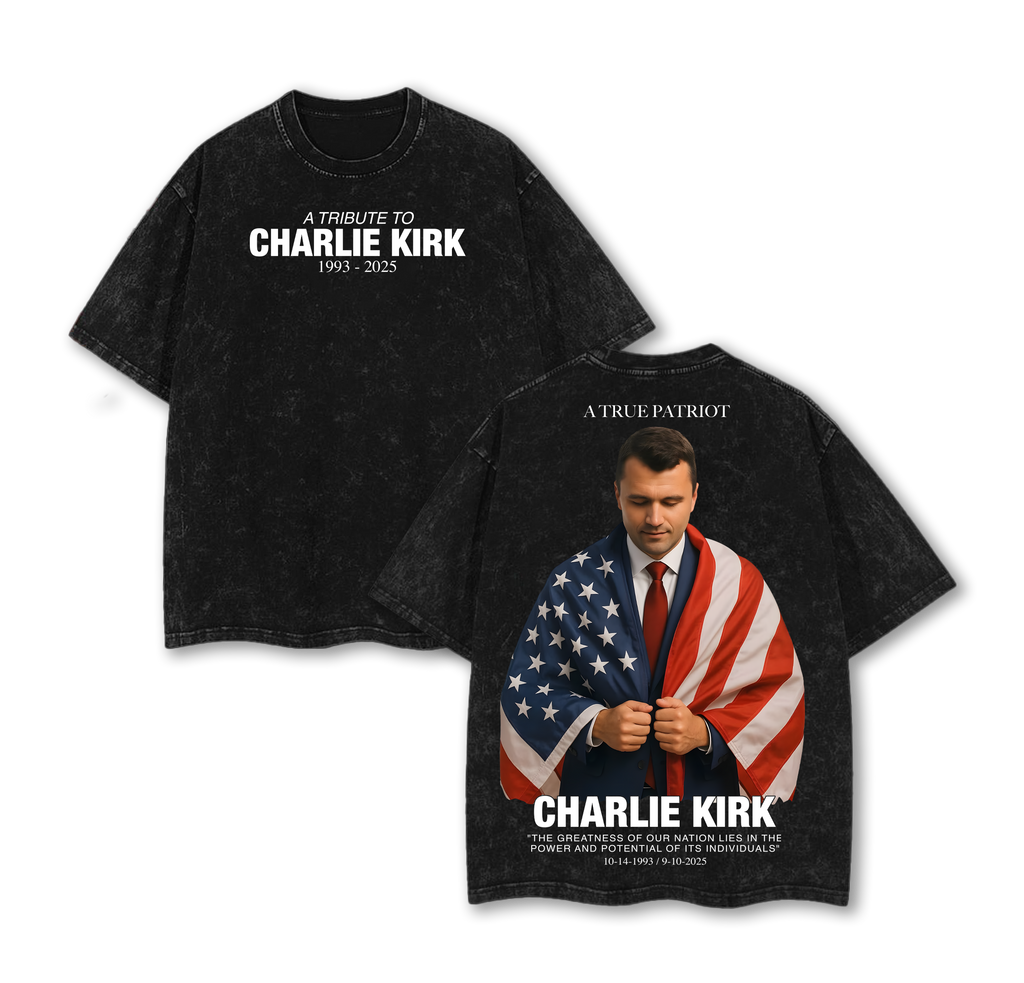 Charlie Kirk Memorial Washed T-Shirt V2