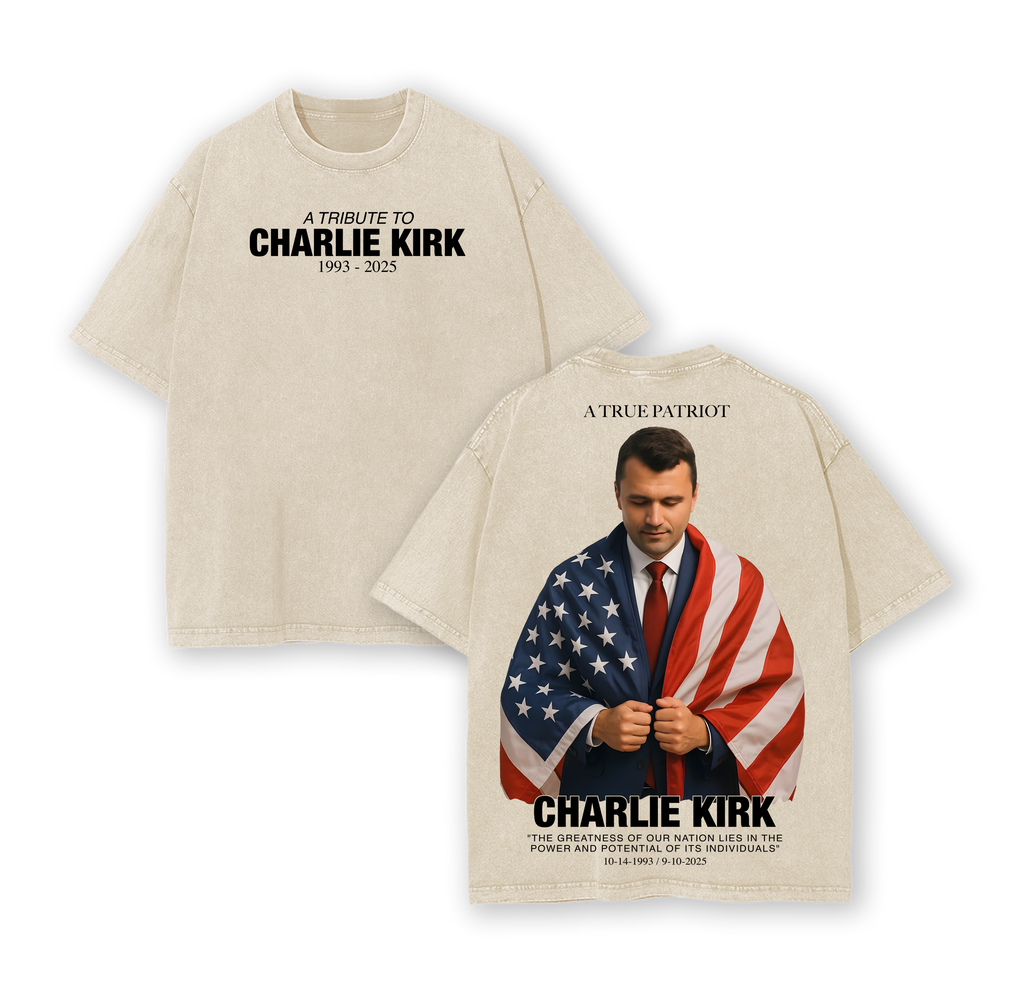 Charlie Kirk Memorial Washed T-Shirt V2