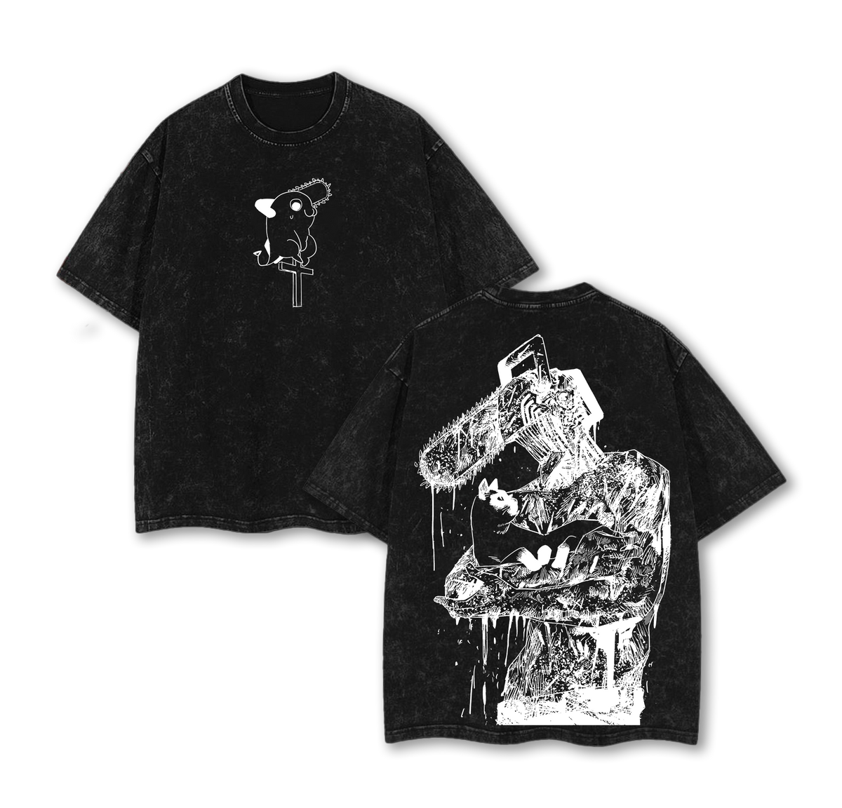 Denji Chainsaw Man Anime Vintage Washed Tee