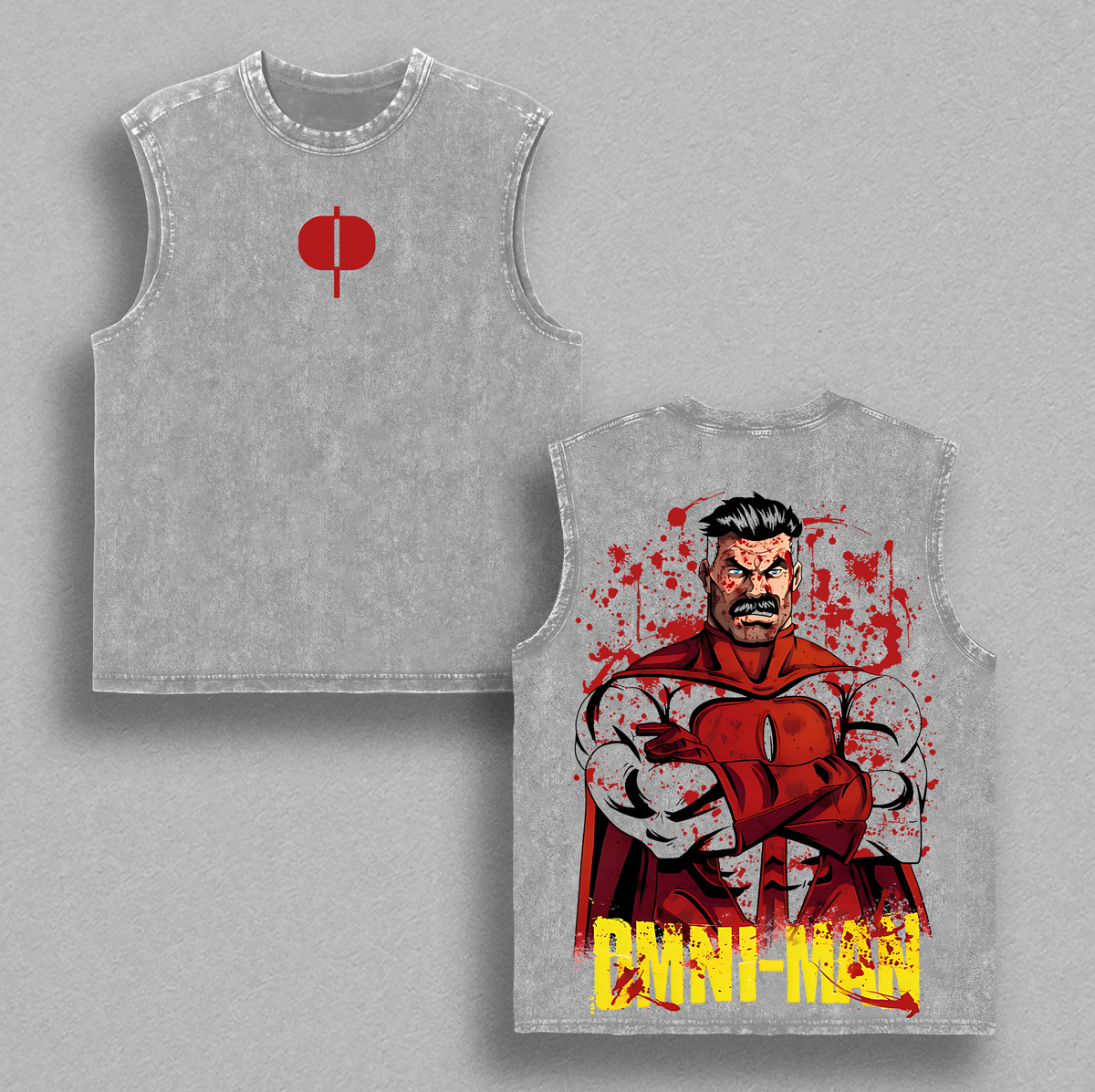 Omni Man x Invincible  , Comics T-Shirt, TV Show Comics Washed T-shirt Heavyweight Cotton, Unisex Shirt Streetwear Tropical graphic tshirt