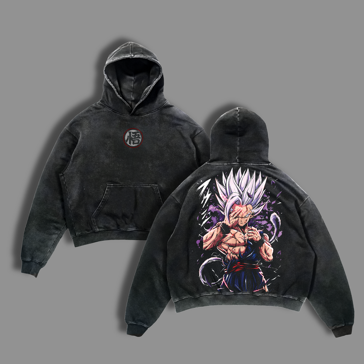 Saiyan Prince X KKROT V.2 - DBZ Vintage Washed Heavy Cotton Oversized Gym Shirt Anime Graphic Tee Workout Streetwear Merch
