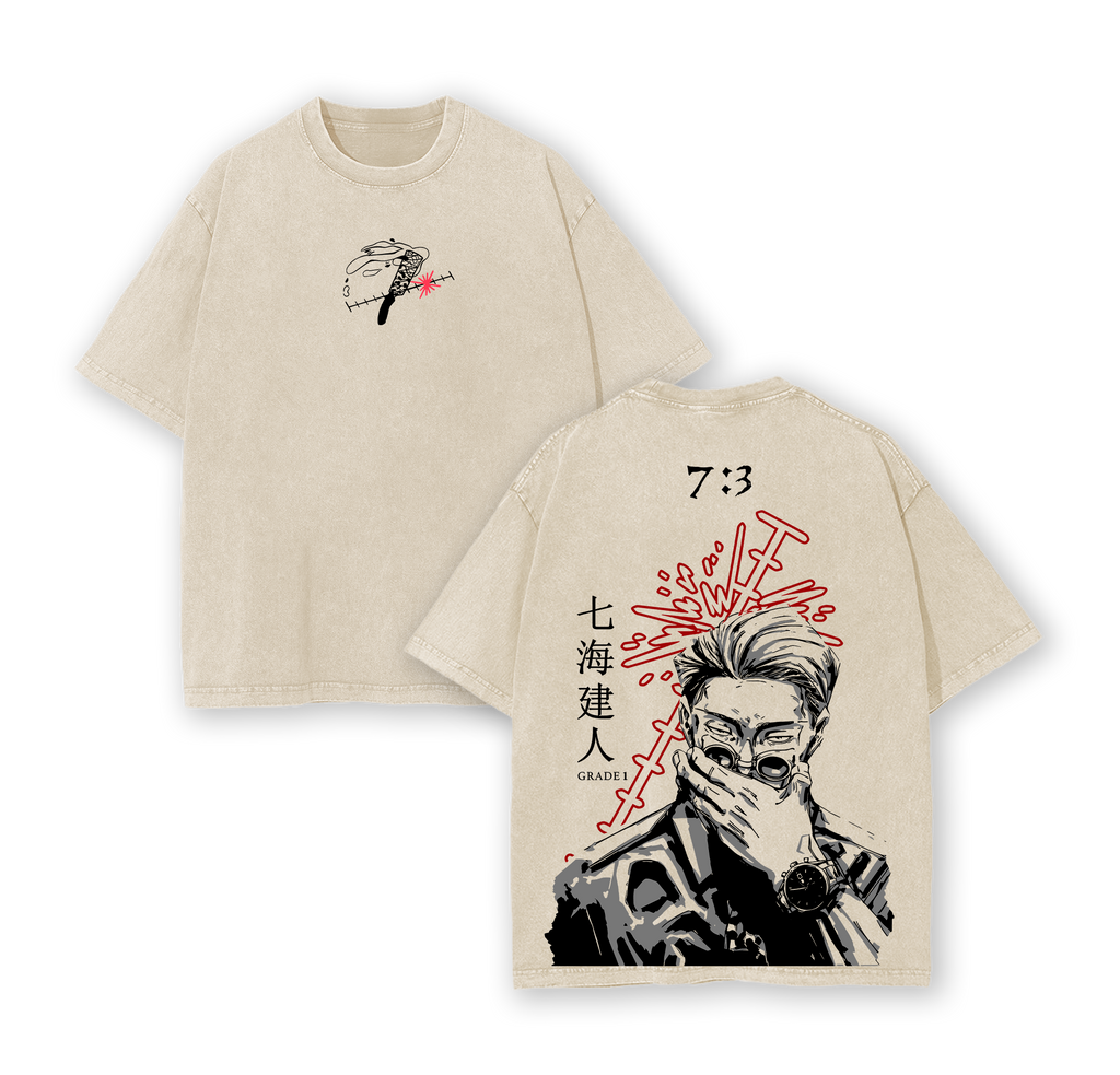Kento Nanami T-Shirt – Jujutsu Kaisen Vintage Washed Oversized Anime Tee