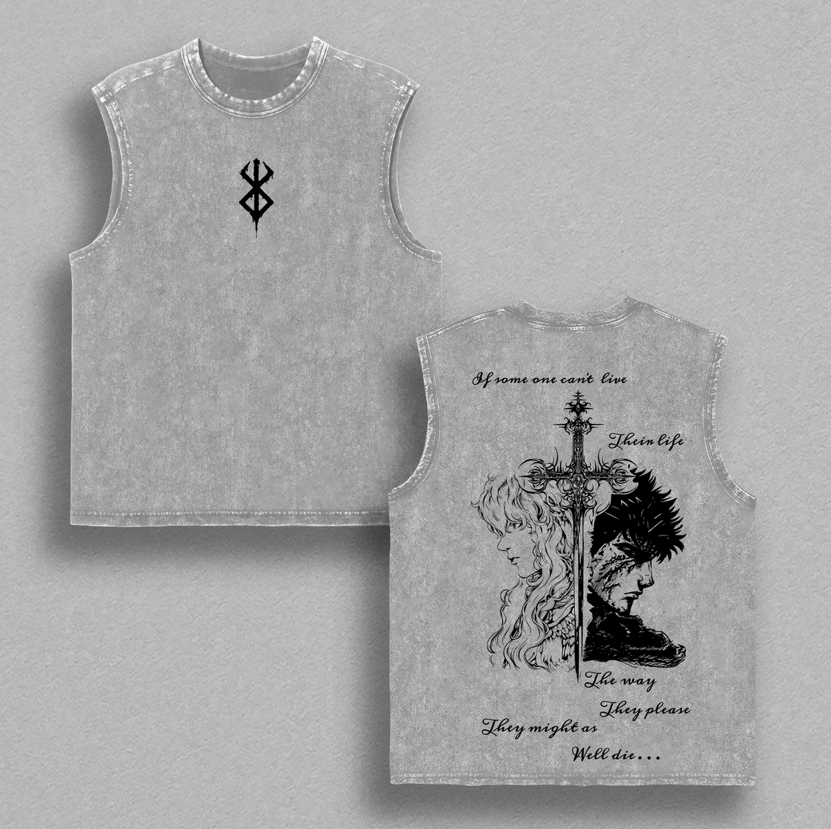 Guts x Griffith Berserk Eclipse Anime Vintage Washed Tee