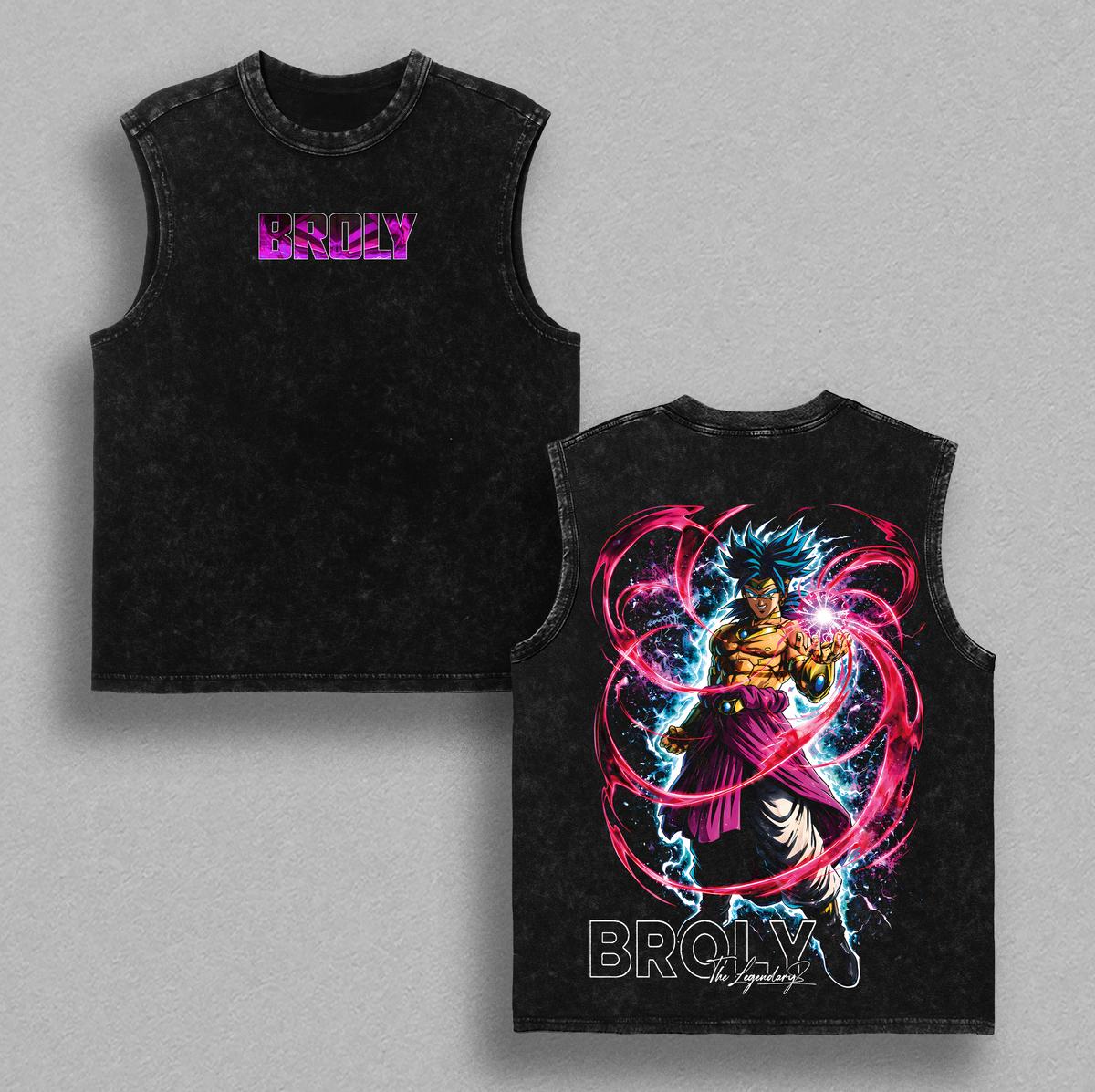 Broly DBZ Graphic Tee Vintage Washed Shirt Unisex Streetwear Anime Shirt Legendary Super Saiyan Broly Tee DBZ Anime T Shirt Gift for Dragon Ball Fans