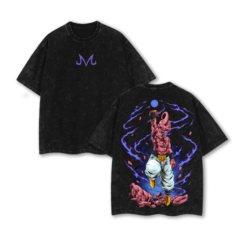 Kid Buu DragonBallZ Anime T-shirt Washed Tee
