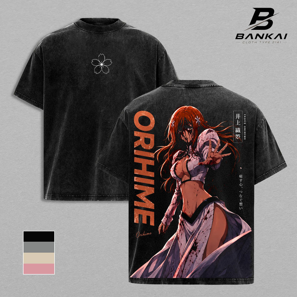 Orihime Inoue Bleach T-Shirt, Anime Graphic Tee, Vintage Washed Shirt, Manga Streetwear, Oversized T Shirt, Back Print Tee, Tank Top, Anime Merch