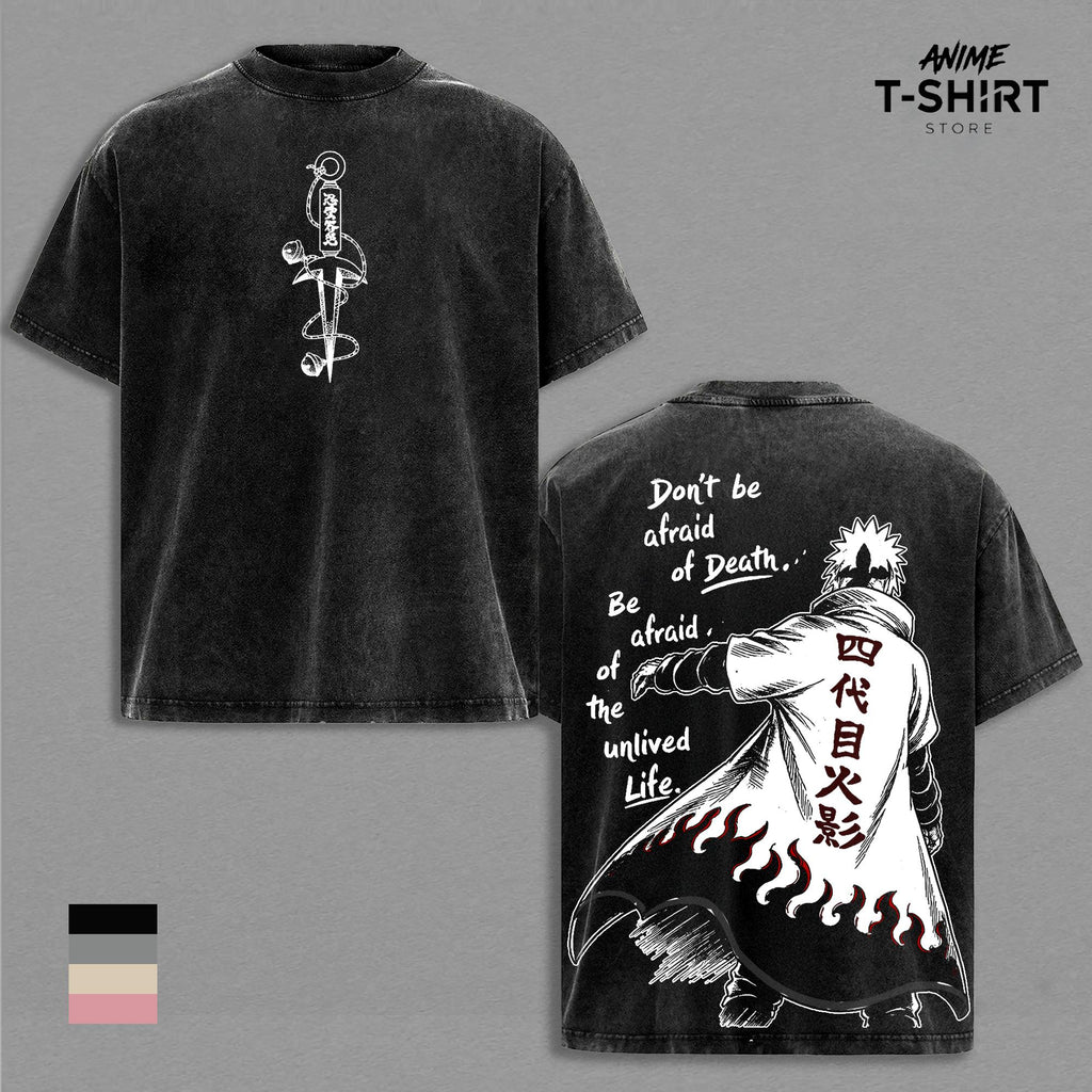 Minato Namikaze Naruto Fourth Hokage Anime Vintage Washed Tee