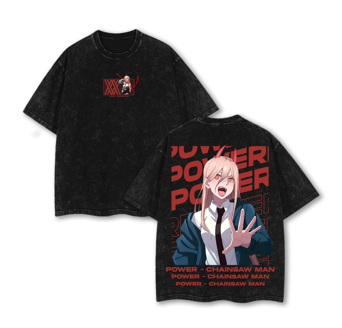 Power Chainsaw Man T-Shirt Washed Vintage