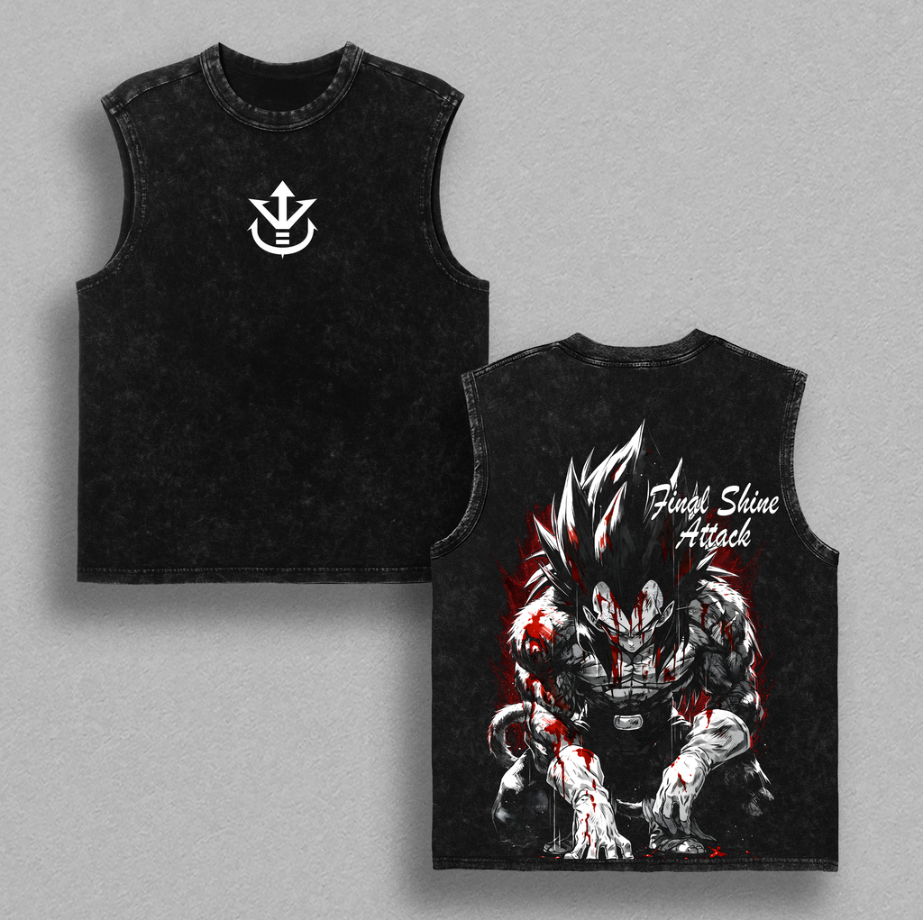 Final Shine Attack Ultra Warrior Anime Vintage Washed Tee