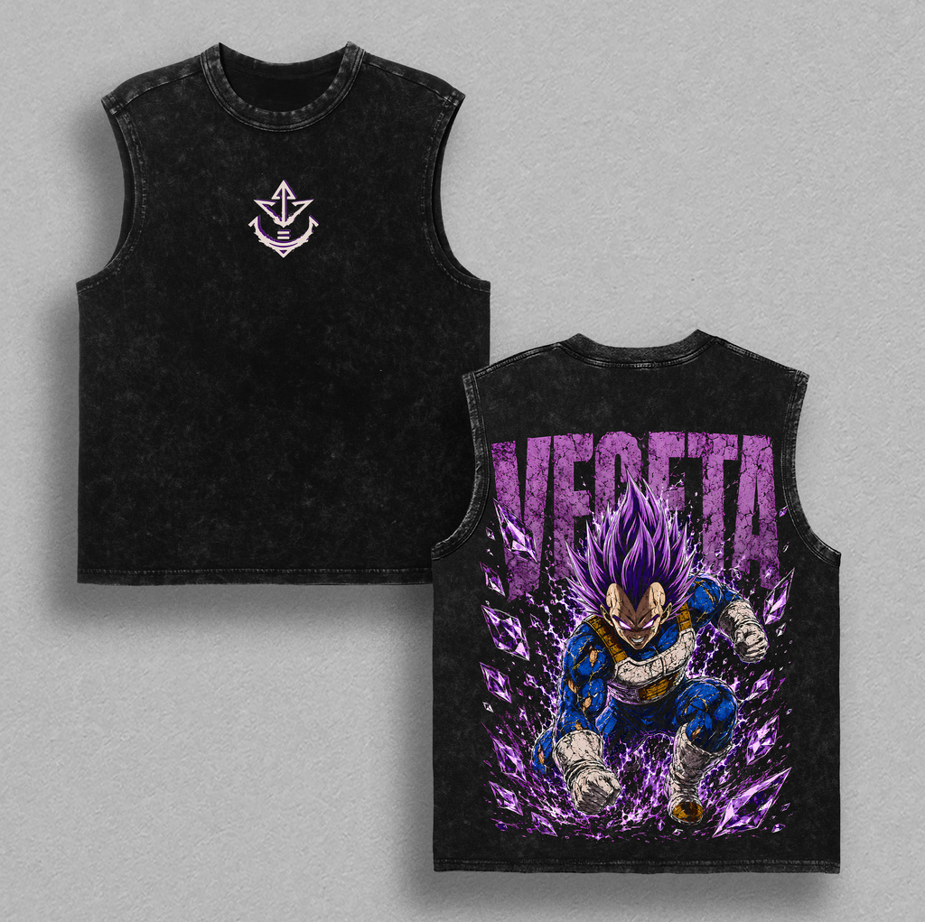 Prince Saiyan Legendary Saiyan Warrior Purple Power Form Anime Vintage Tee