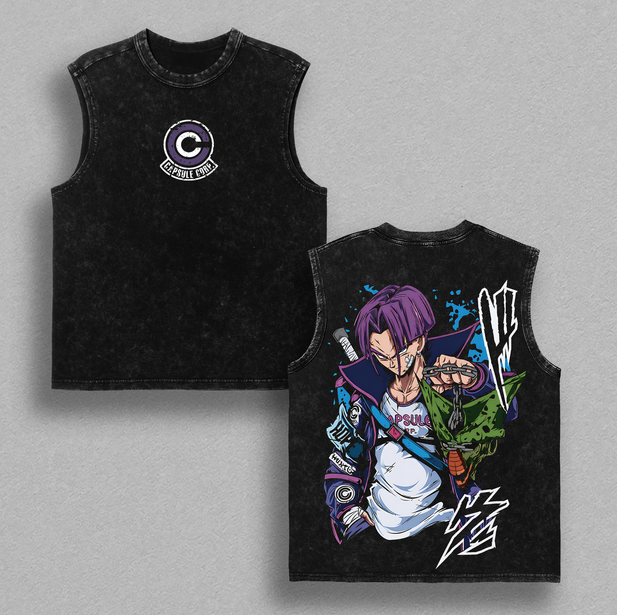 Trunks DBZ Capsule Corp Anime Vintage Washed Tee