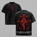 Edward & Alphonse Elric FMA Alchemy Symbol Anime Vintage Washed Tee