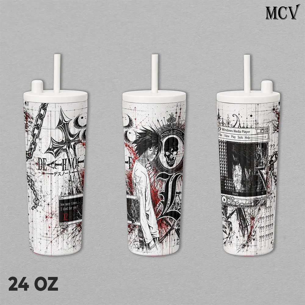 L Lawliet Death Note Anime Tumbler 17oz 24oz 30oz