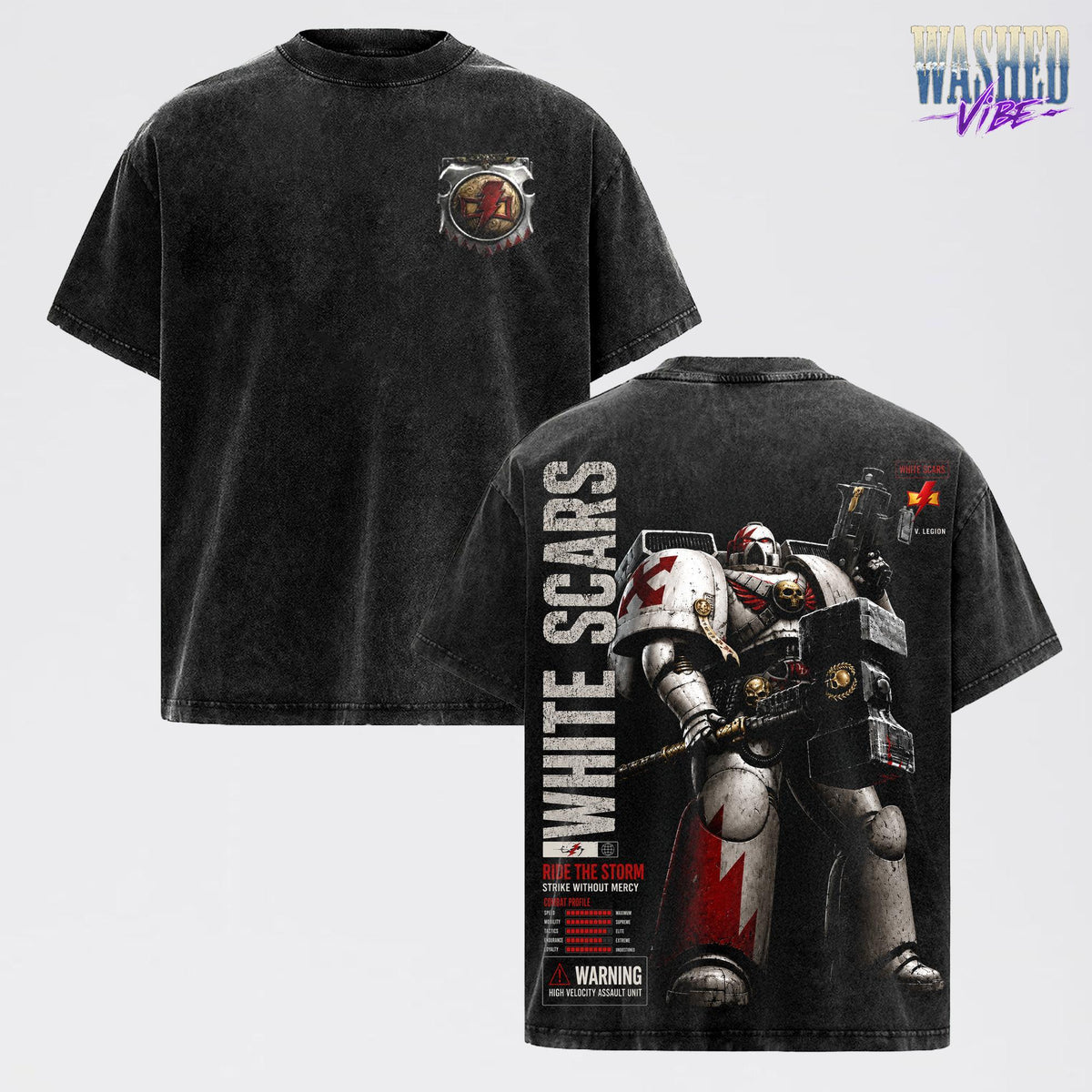 White Scars Warhammer 40K Dawn of War IV Vintage Washed Tee