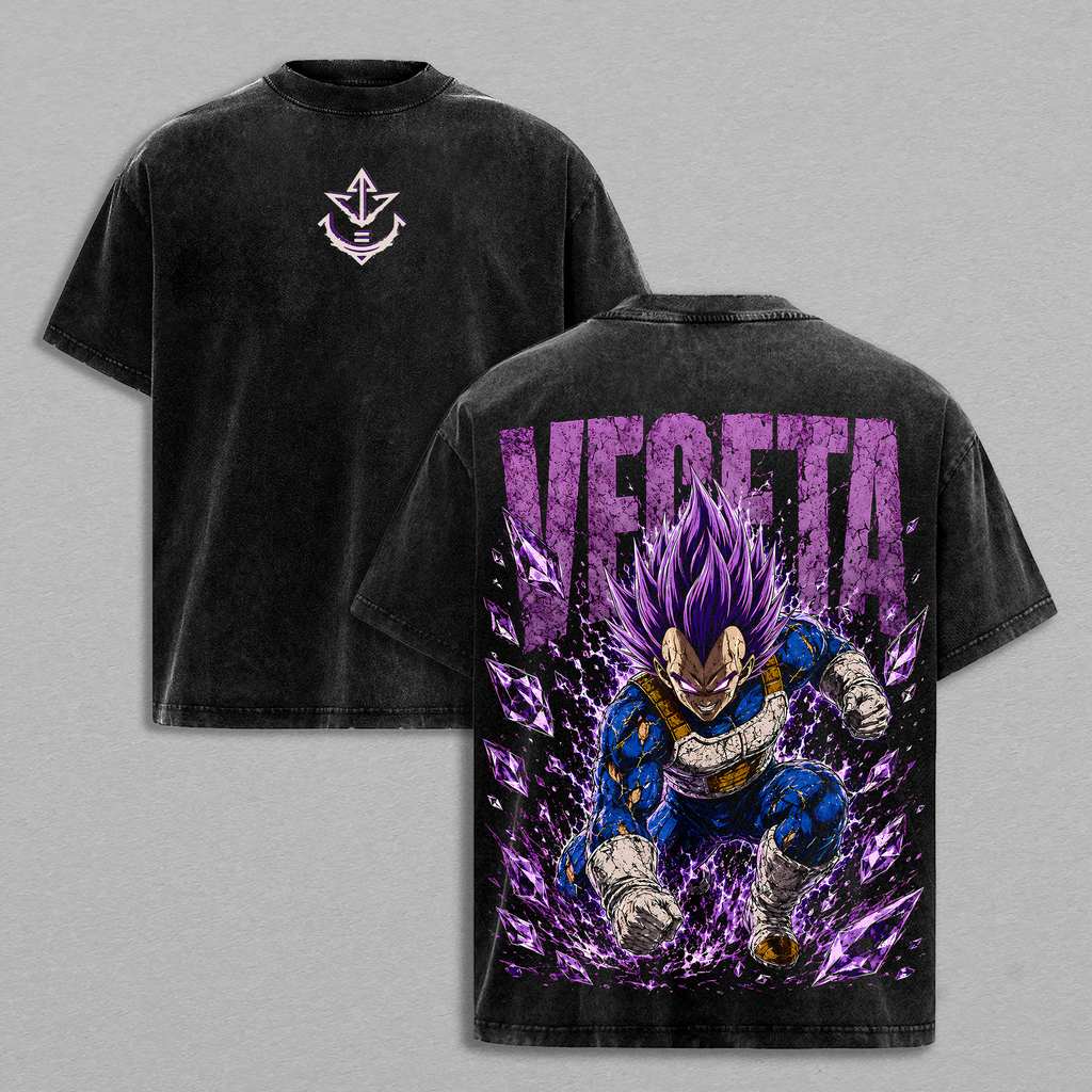 Prince Saiyan Legendary Saiyan Warrior Purple Power Form Anime Vintage Tee