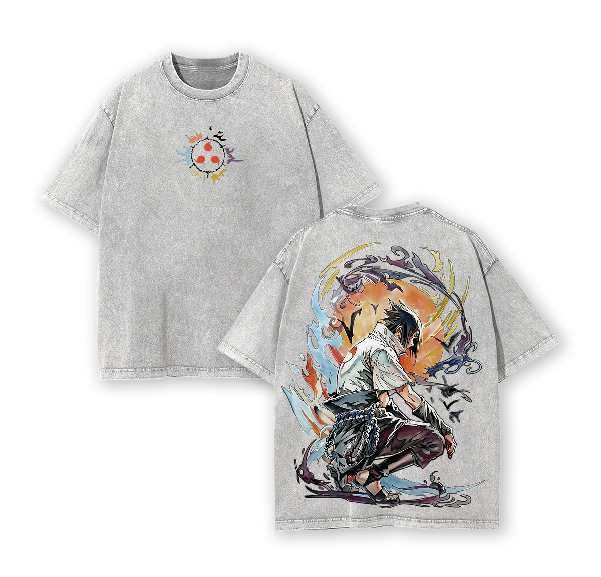 Sasuke Uchiha Vintage Washed Oversized Tee