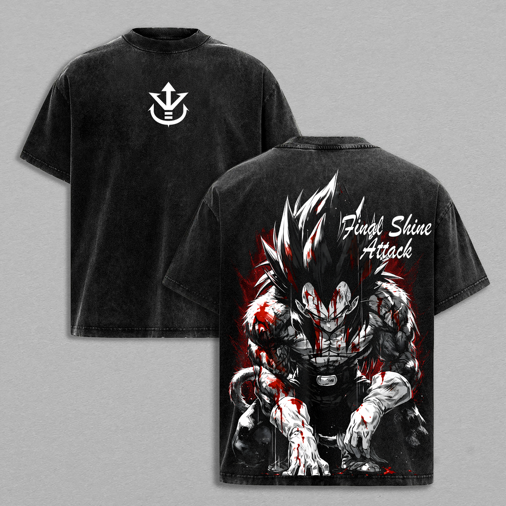 Final Shine Attack Ultra Warrior Anime Vintage Washed Tee