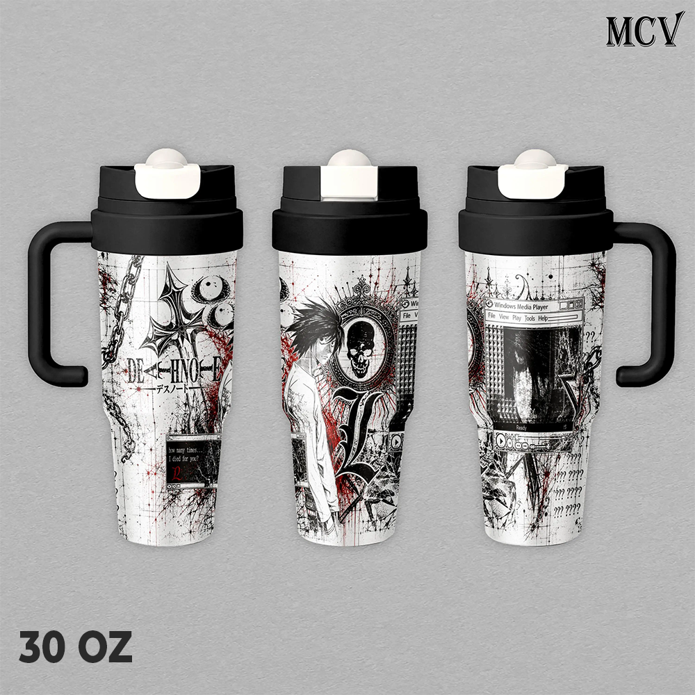 L Lawliet Death Note Anime Tumbler 17oz 24oz 30oz
