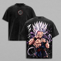 Saiyan Prince X KKROT V.2 - DBZ Vintage Washed Heavy Cotton Oversized Gym Shirt Anime Graphic Tee Workout Streetwear Merch