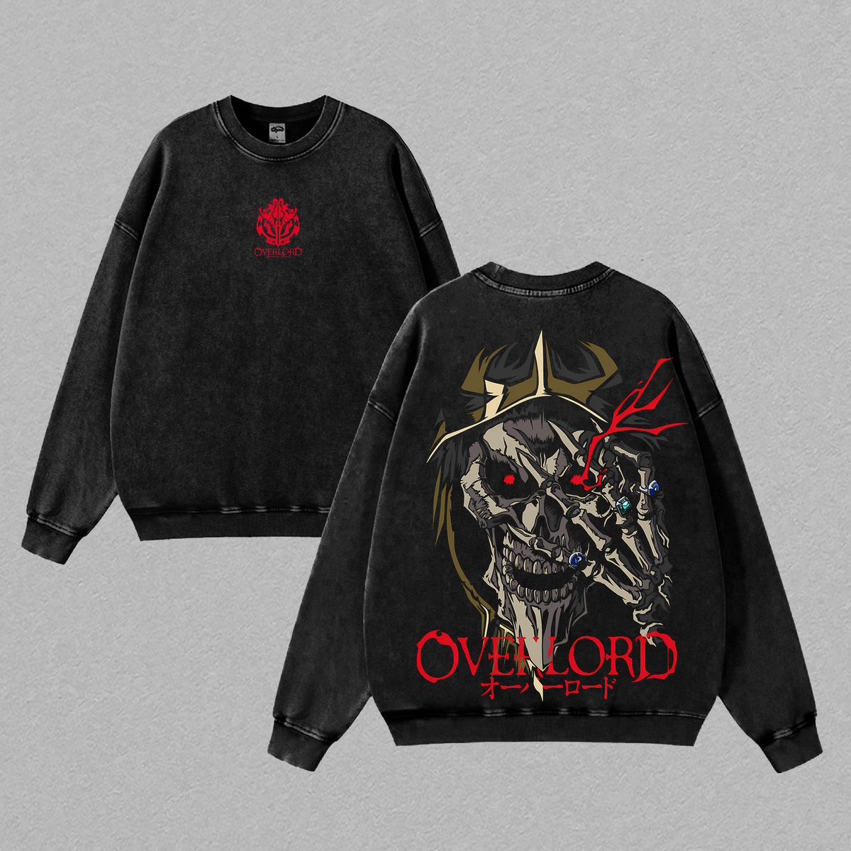 Ainz Ooal Gown - Overlord Anime Double Printed Vintage Washed Tee