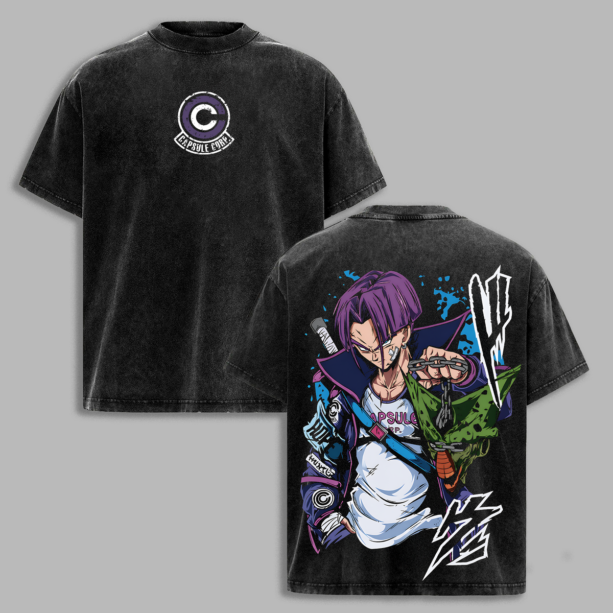 Trunks DBZ Capsule Corp Anime Vintage Washed Tee