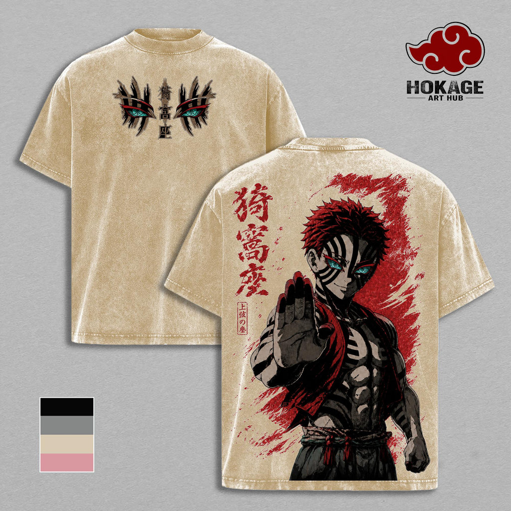 Demon Slayer Kimetsu No Yaiba Upper Moon 3 Anime Vintage Washed Tee