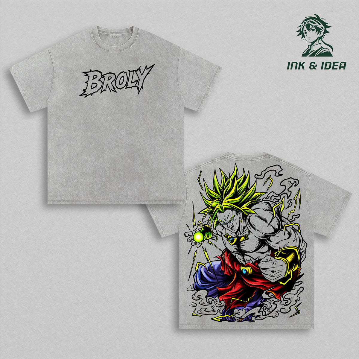 Broly Legendary Super Saiyan Vintage Washed Anime Tee, Dragon Ball Z Broly Graphic Shirt, Oversized Streetwear T-Shirt