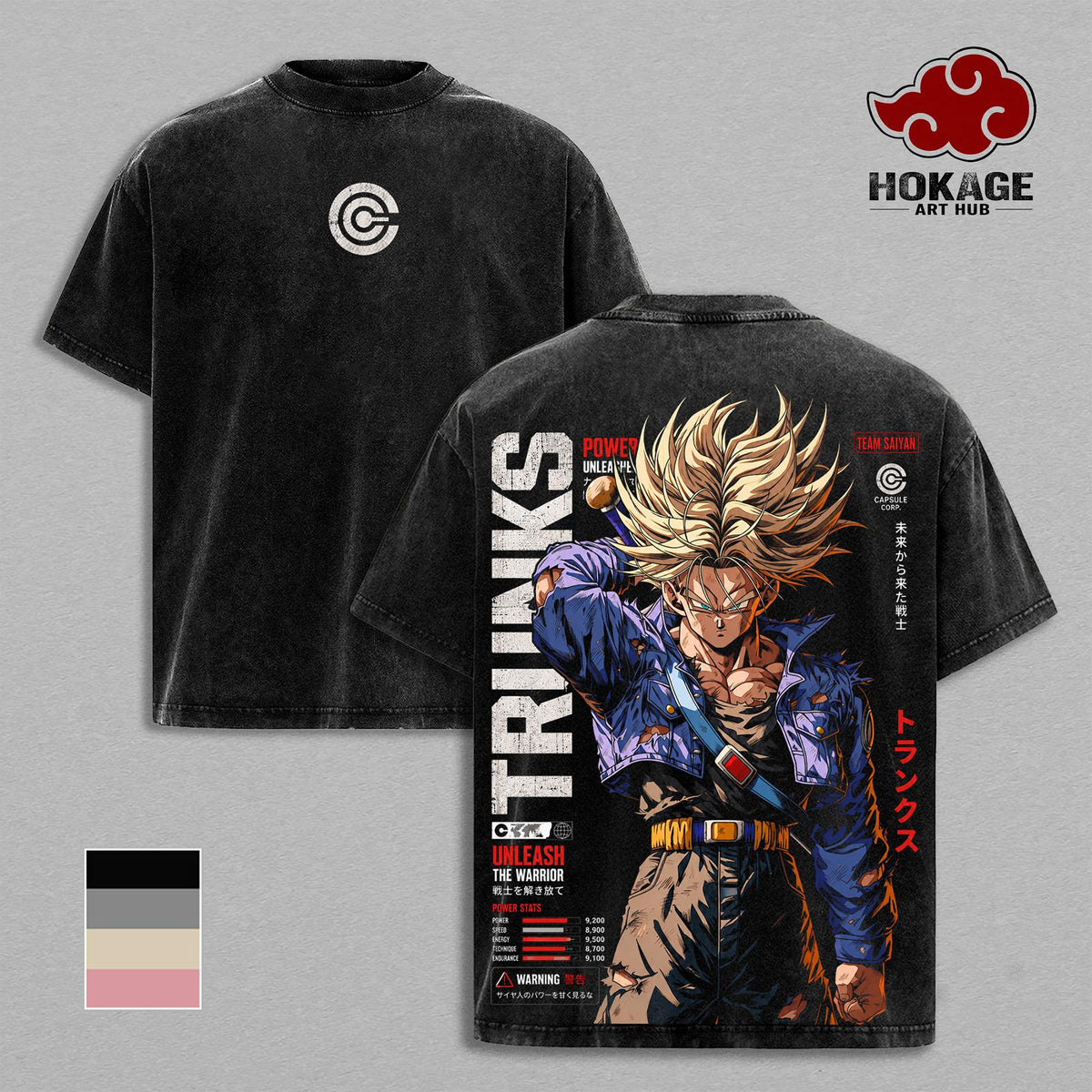 Trunks DBZ Future Trunks Capsule Corp Anime Vintage Washed Tee