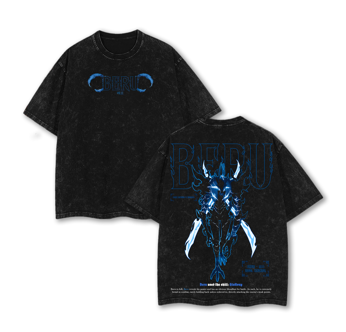 Beru - Sung Jin Woo Solo Leveling Washed T-Shirt