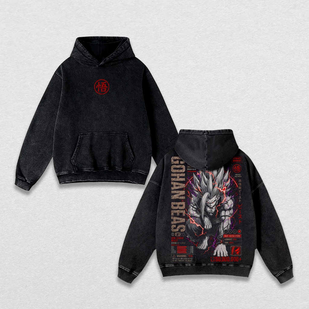 Retro Gohan DBZ Anime Vintage Washed Tee
