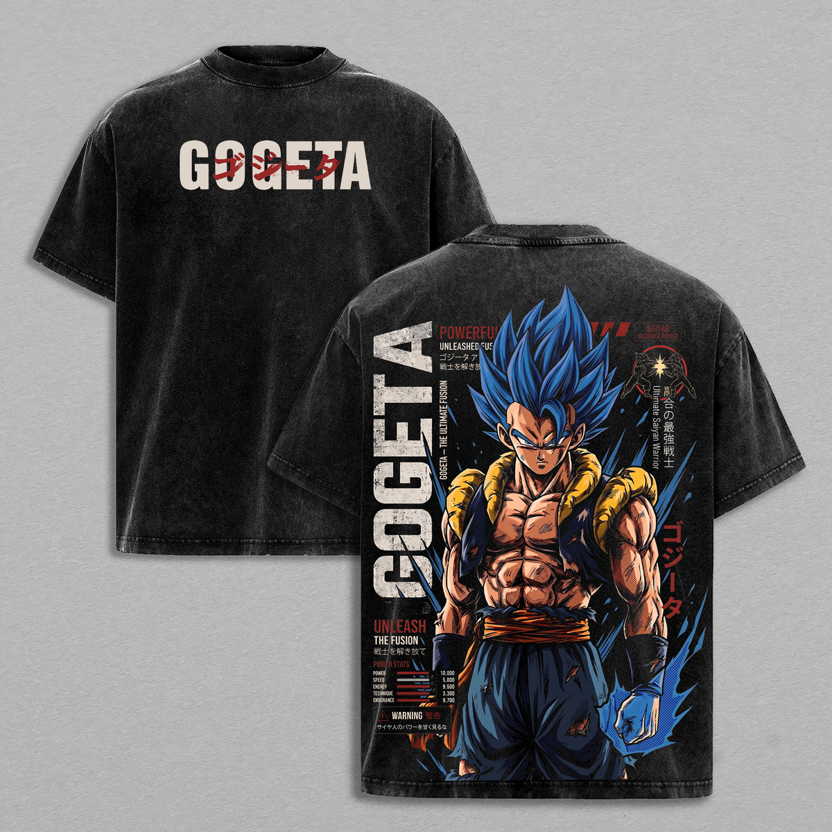 Gogetaaa Blue DBZ Anime Vintage Washed Tee