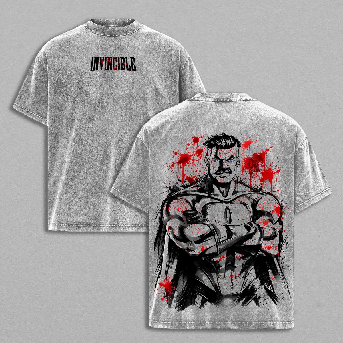 Omni-Man Invincible Viltrumite Warrior Vintage Washed Tee & Hoodie