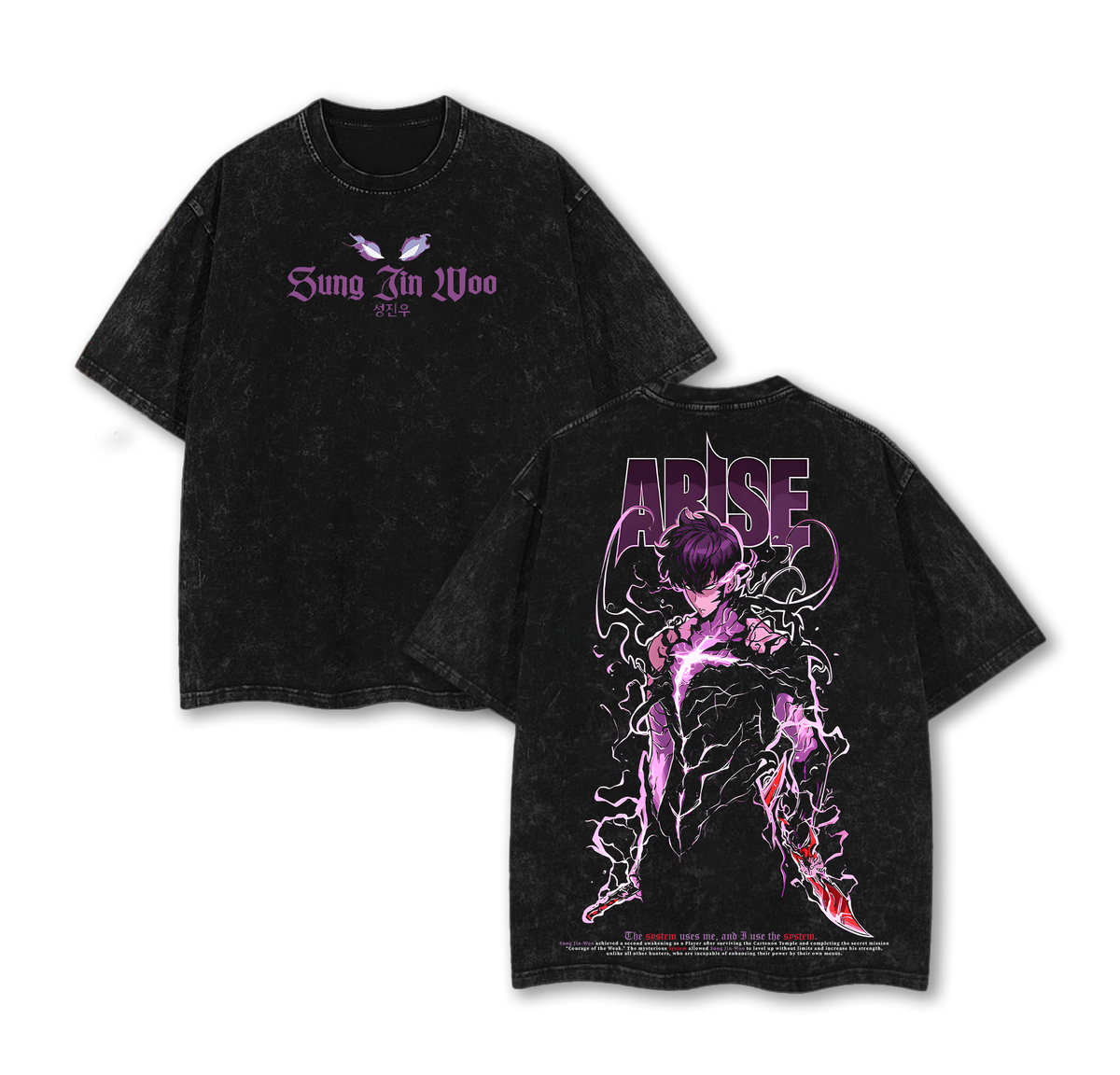Arise - Sung Jin Woo Solo Leveling Washed T-Shirt