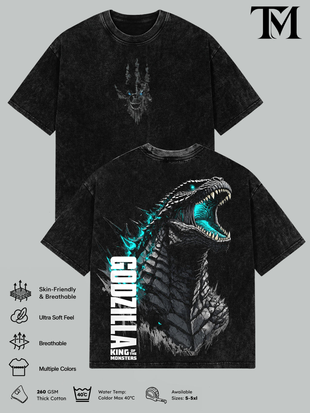 Godzilla Vintage Graphic T-Shirt, Kaiju Monster Movie Tee